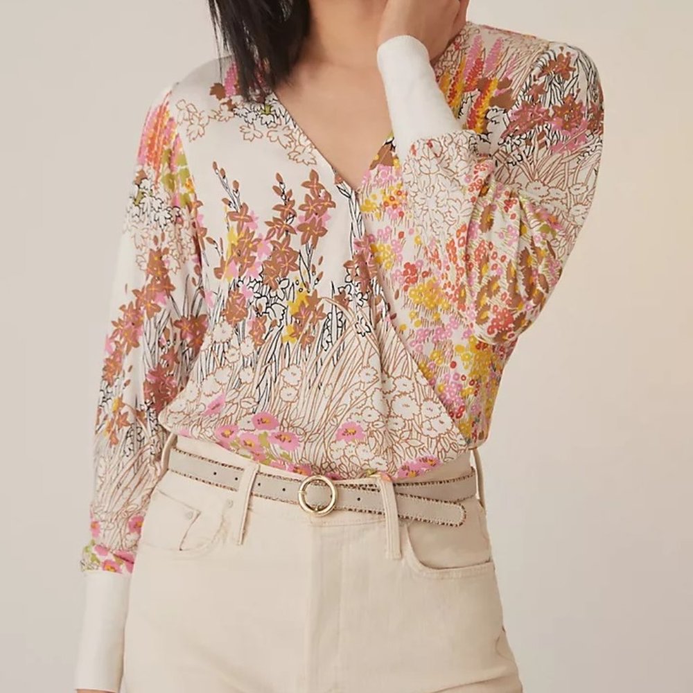 Anthopologie Callie Floral Top Size S